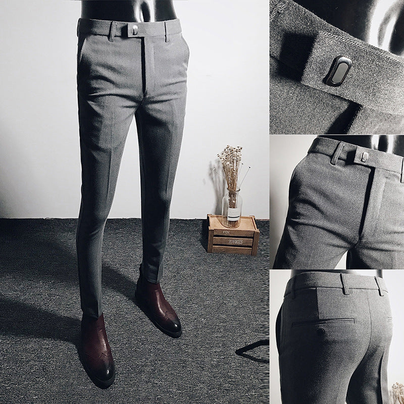 Men’s Slim Fit Cropped Suit Pants