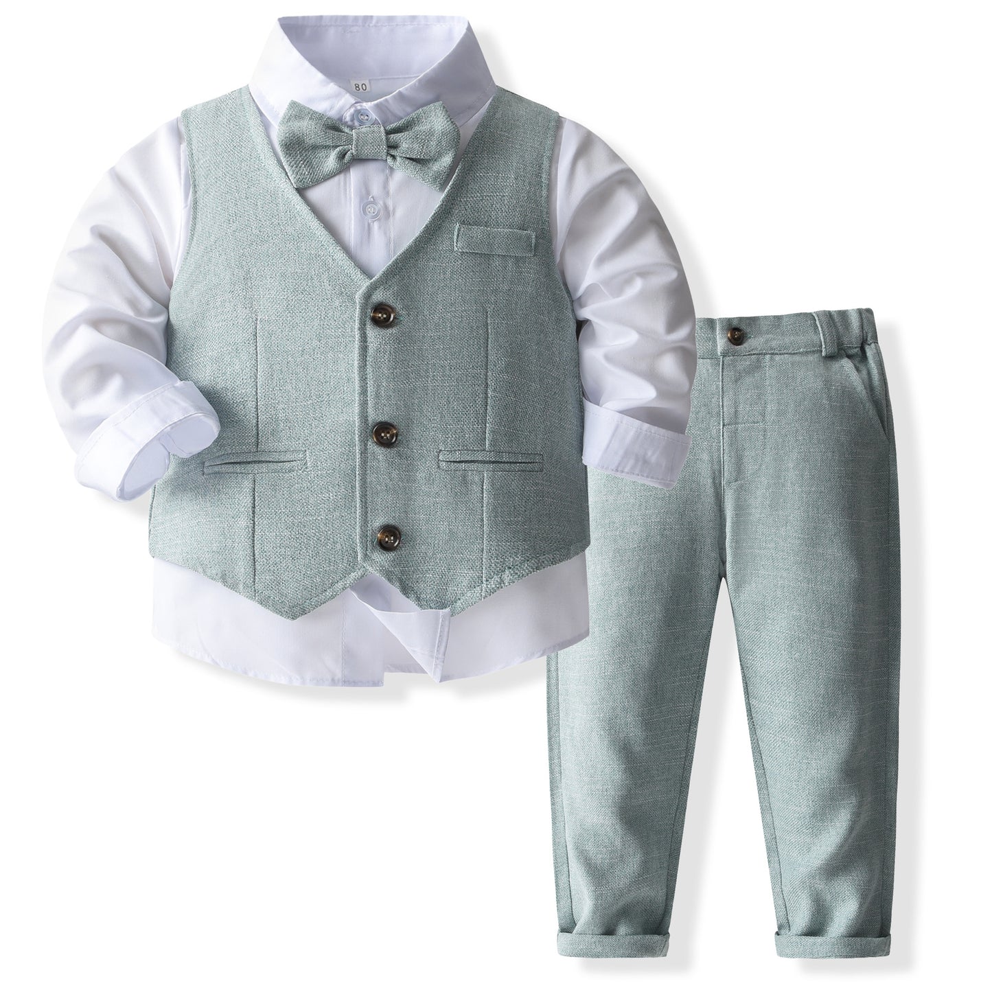Boys’ Spring & Autumn Shirt Vest Pants Set
