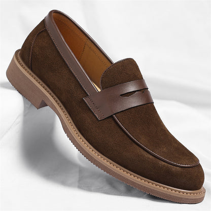 Men’s Vintage Matte Leather British Loafers
