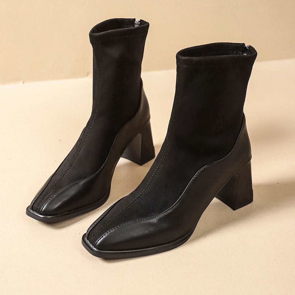 Women’s French Vintage Suede Sock Ankle Boots