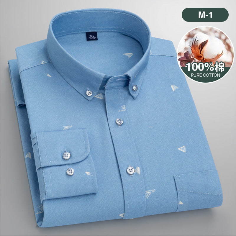 Men’s Cotton Floral Print Long Sleeve Shirt
