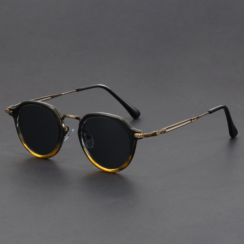 Unisex Steampunk Round Frame Retro Sunglasses