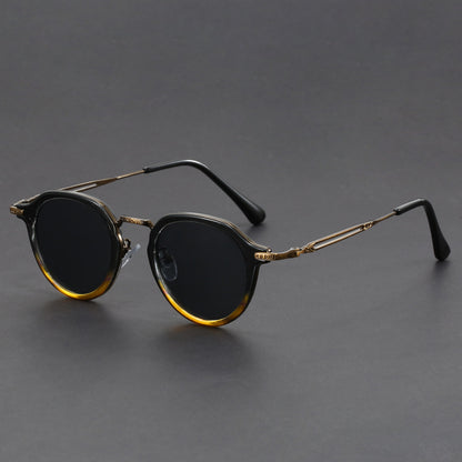 Unisex Steampunk Round Frame Retro Sunglasses