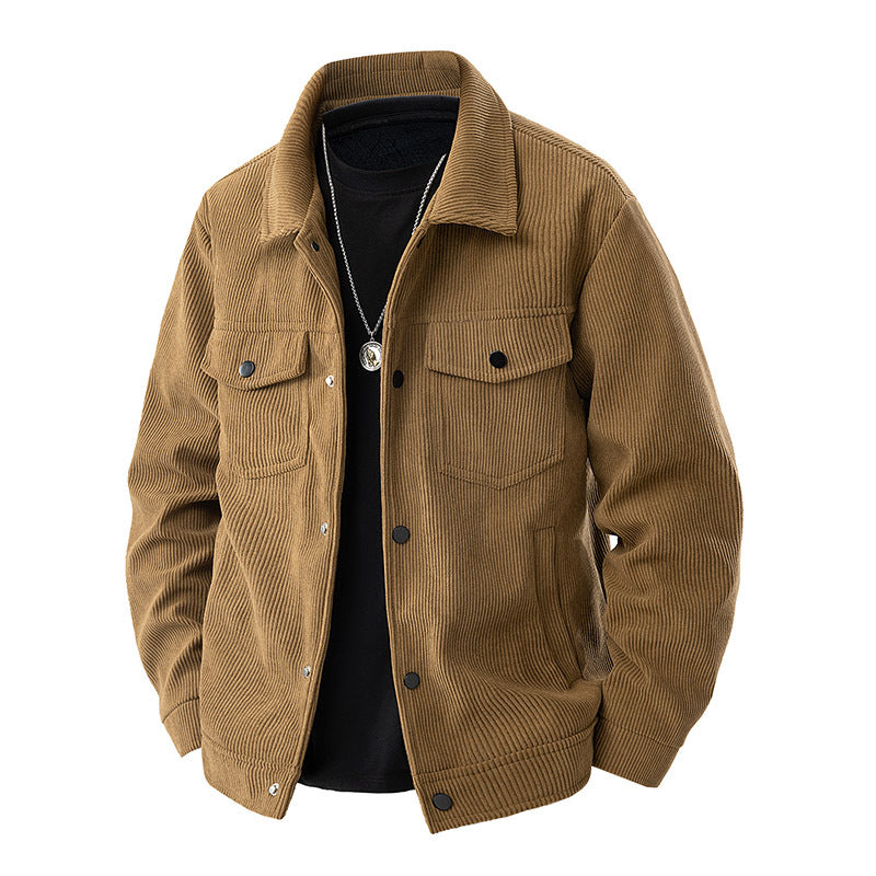 Men’s Corduroy Cargo Lapel Casual Jacket