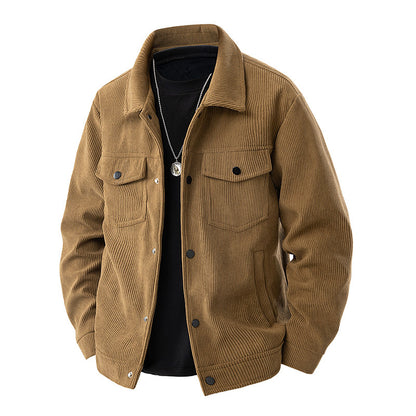 Men’s Corduroy Cargo Lapel Casual Jacket