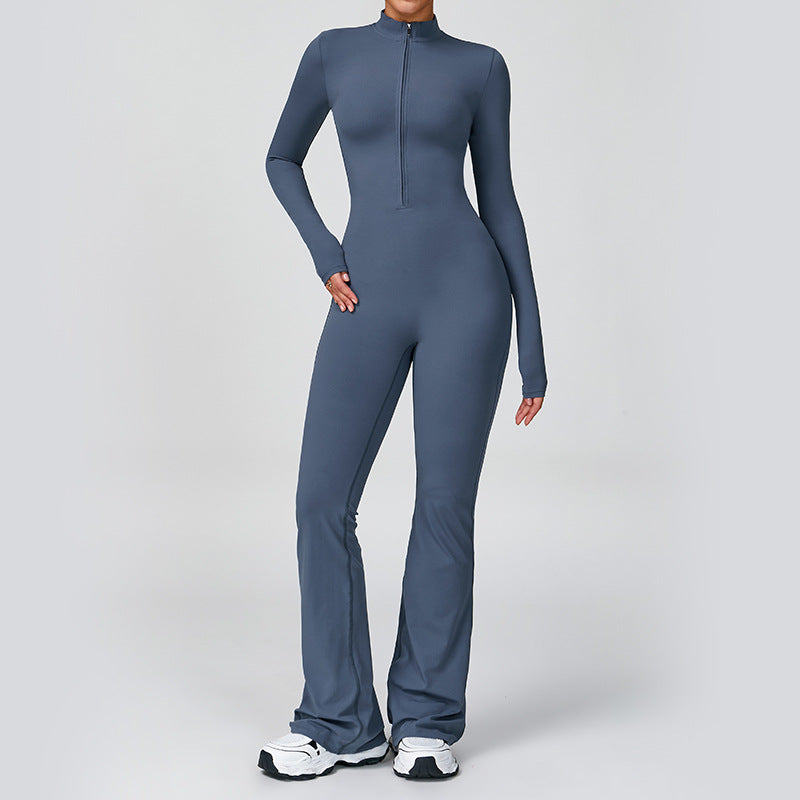 Women’s Zip-Up Long Sleeve Fitness Bodysuit