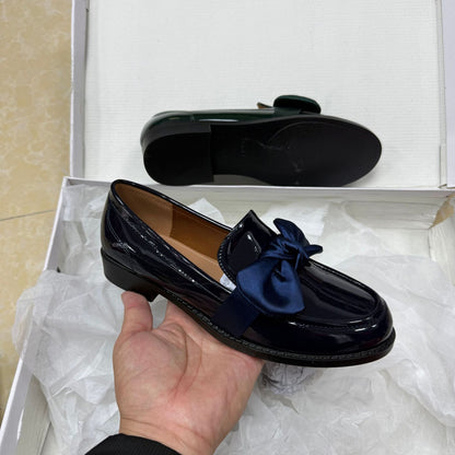 Women’s British Bow Leather Loafers
