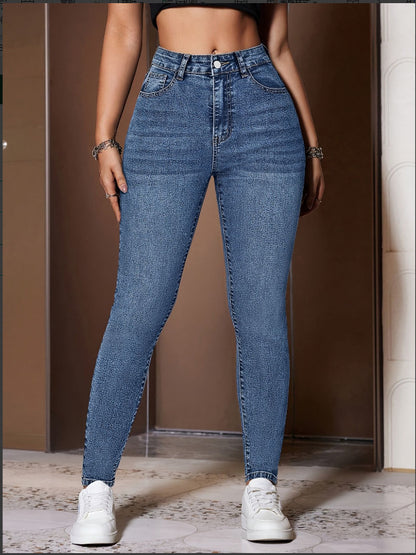 Women’s Retro Washed Stretch Denim Jeans