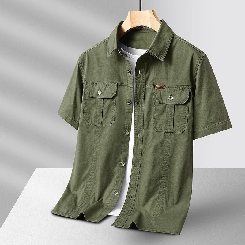 Men’s American Workwear Multi-Pocket Short-Sleeve Shirt