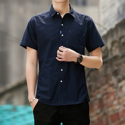 Men’s 100% Cotton Short Sleeve Casual Shirt