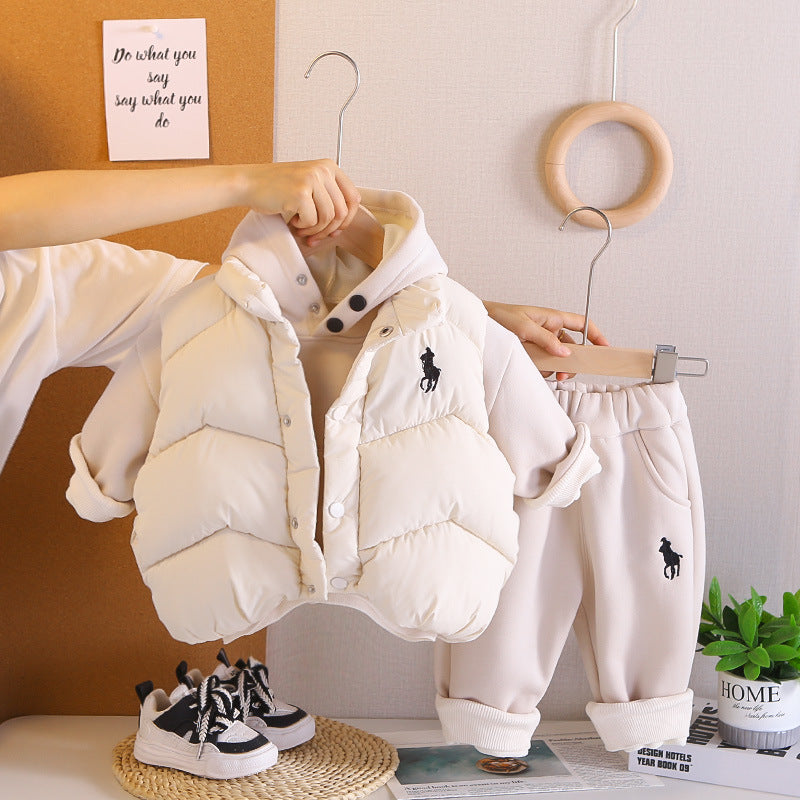 Kids’ Fleece Hoodie & Vest 3-Piece Winter Set