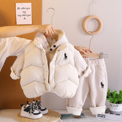 Kids’ Fleece Hoodie & Vest 3-Piece Winter Set