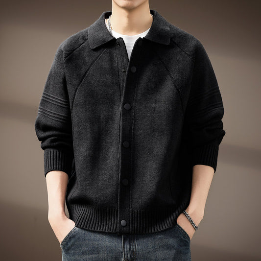 Men’s Old Money Lapel Knit Cardigan