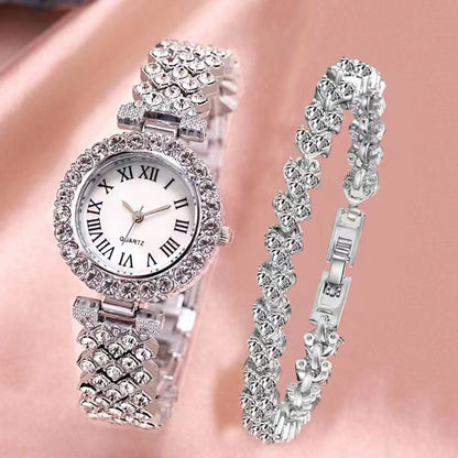 Women’s Diamond Roman Bracelet Watch Set
