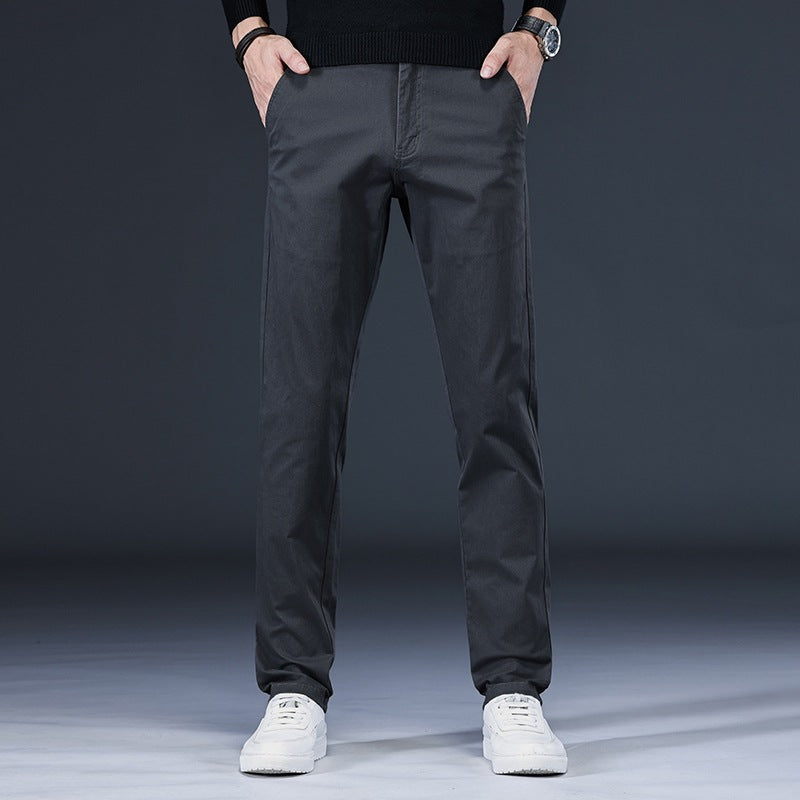 Men’s Light Luxury Cotton Loose Straight-Leg Pants