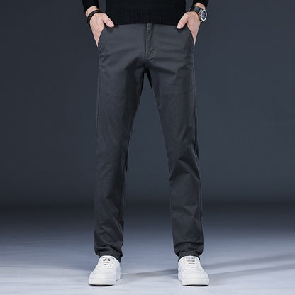 Men’s Light Luxury Cotton Loose Straight-Leg Pants