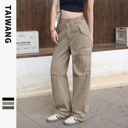 Unisex Pleated Multi-Pocket Cargo Pants