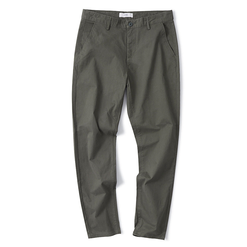 Men’s Cotton Stretch Straight-Leg Casual Trousers