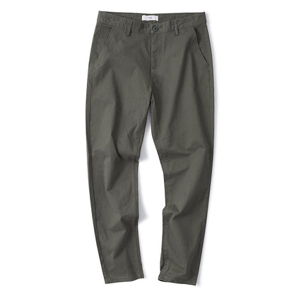 Men’s Cotton Stretch Straight-Leg Casual Trousers