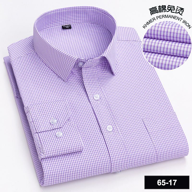 Men’s Cotton Plaid Long-Sleeve Casual Shirt