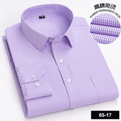 Men’s Cotton Plaid Long-Sleeve Casual Shirt