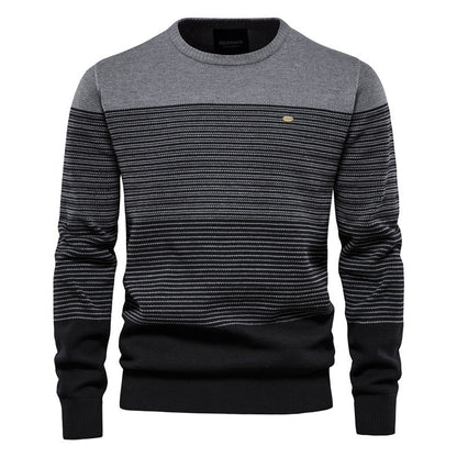 Men’s Casual Color-Block Knit Sweater Jacket