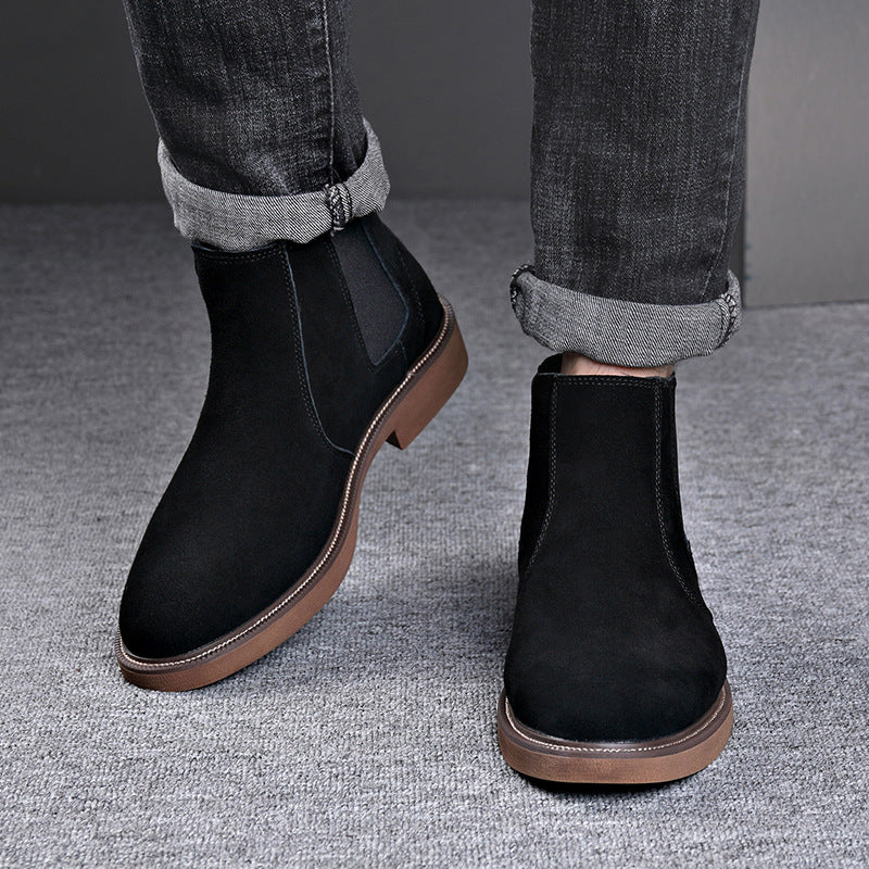 Men’s British Style Suede Chelsea Boots