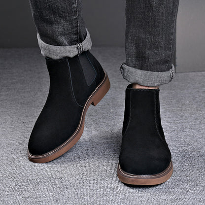 Men’s British Style Suede Chelsea Boots