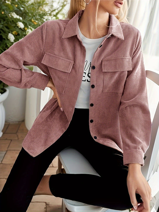 Women’s Elegant Corduroy Long Sleeve Shirt