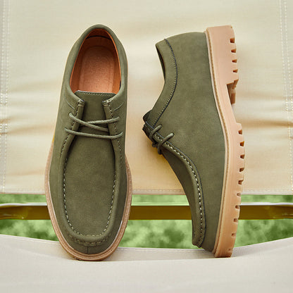Men’s Japanese-Style Leather Derby Hiking Shoes
