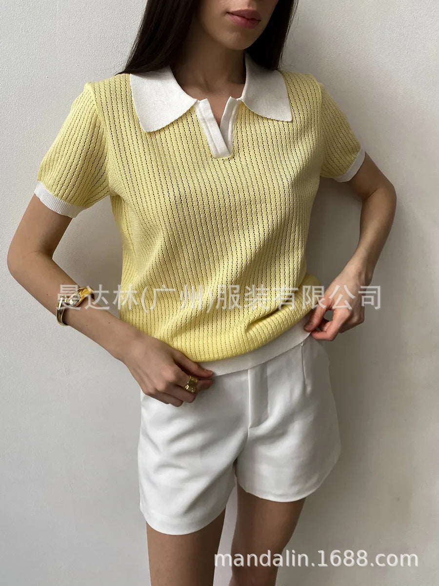 Women’s Summer Knitted Polo Shirt