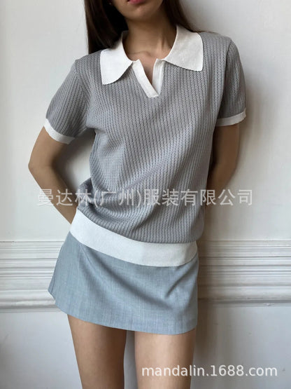 Women’s Summer Knitted Polo Shirt