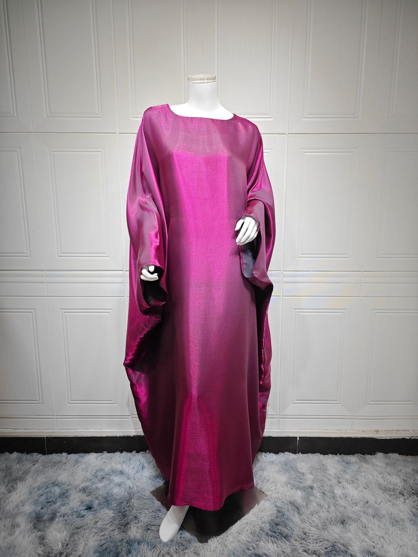 Women’s Satin Waist Tie Modest Dress
