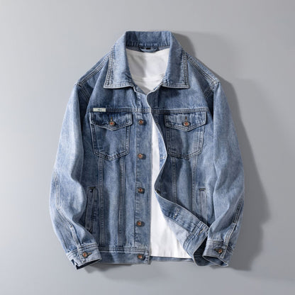 Men’s Plus Size Heavyweight Retro Denim Jacket