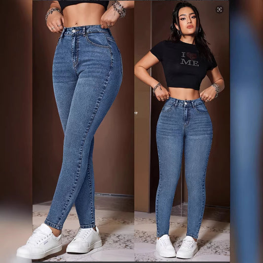 Women’s Retro Washed Stretch Denim Jeans