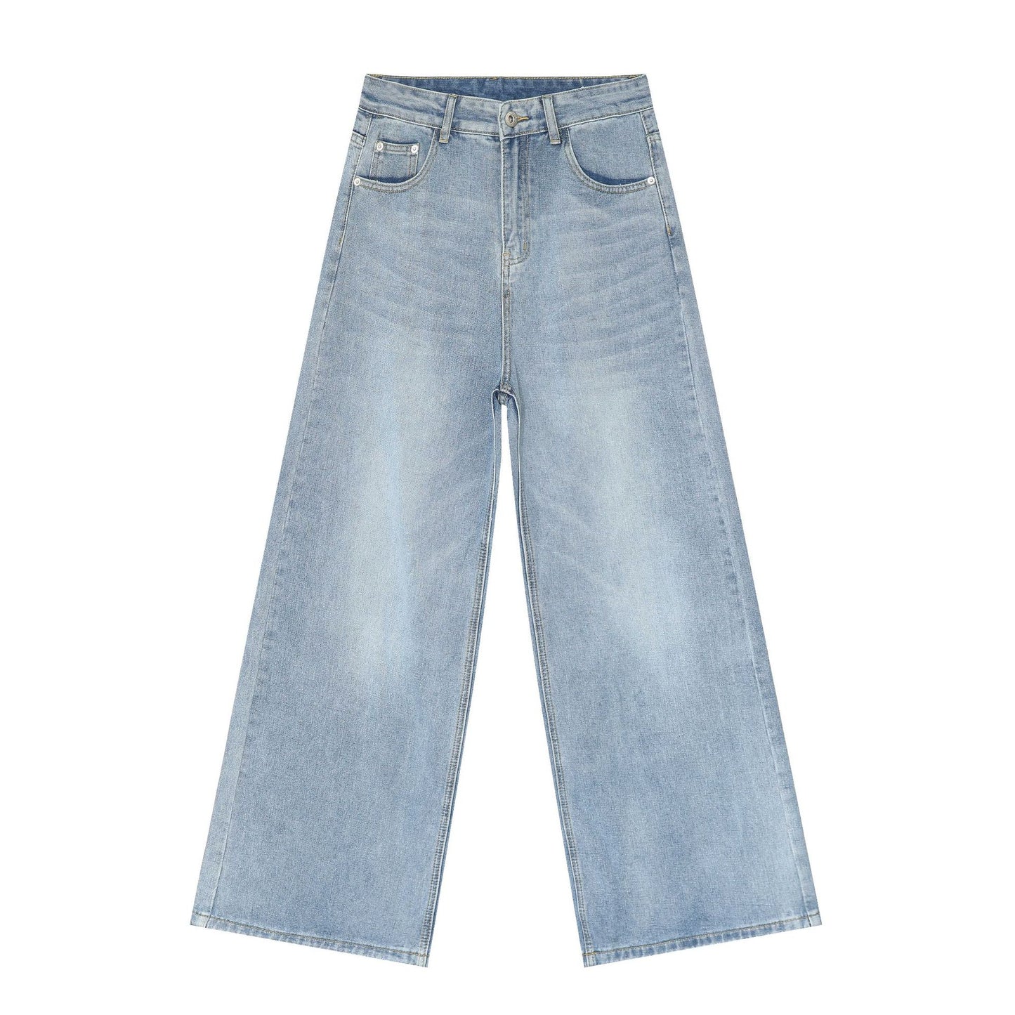 Men’s Washed Loose Straight Wide-Leg Jeans