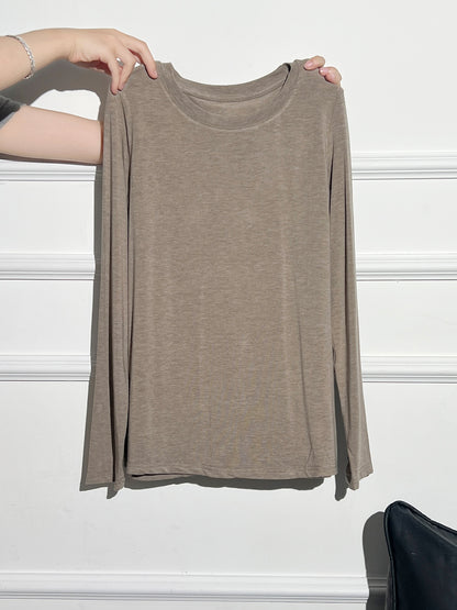 Women’s Soft Cashmere-Feel Long Sleeve Crew Neck Top