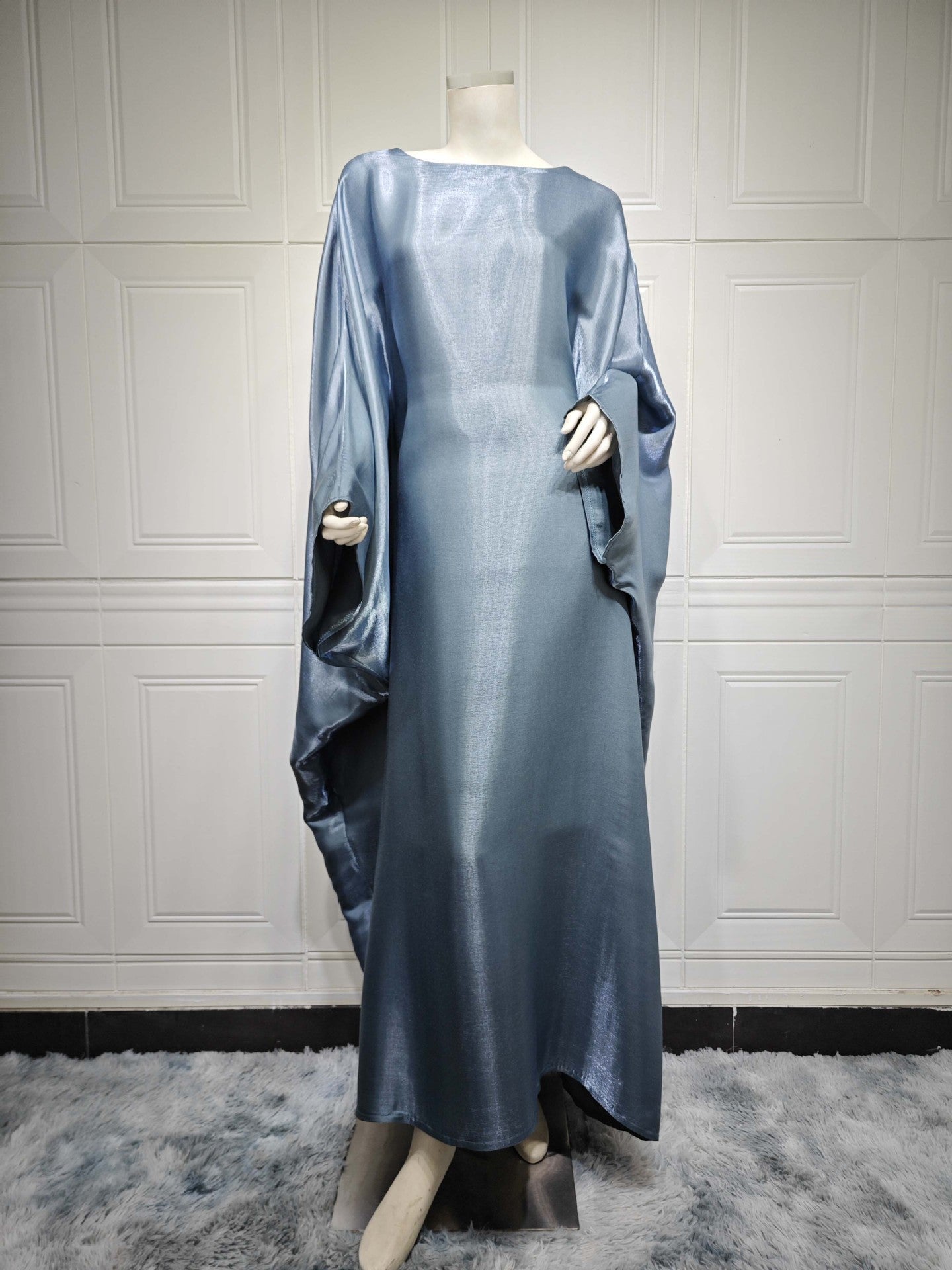 Women’s Satin Waist Tie Modest Dress