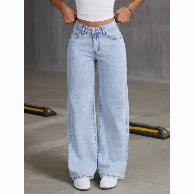 Women’s Loose Straight Wide-Leg Denim Jeans