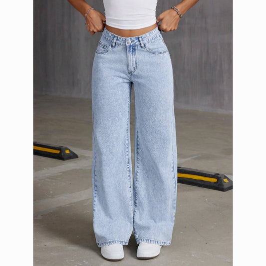 Women’s Loose Straight Wide-Leg Denim Jeans