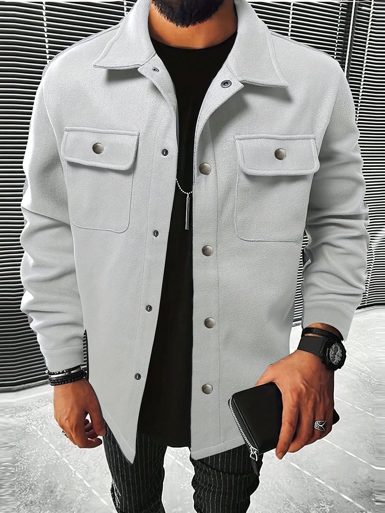Men’s Corduroy Cargo Lapel Jacket
