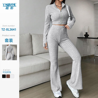 Women’s Ribbed Long Sleeve Yoga Set