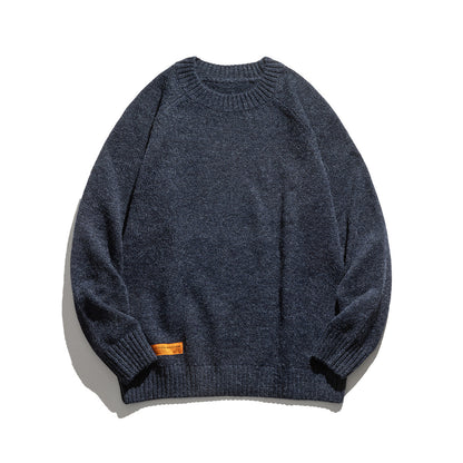Men’s Retro Oversized Crewneck Knit Sweater