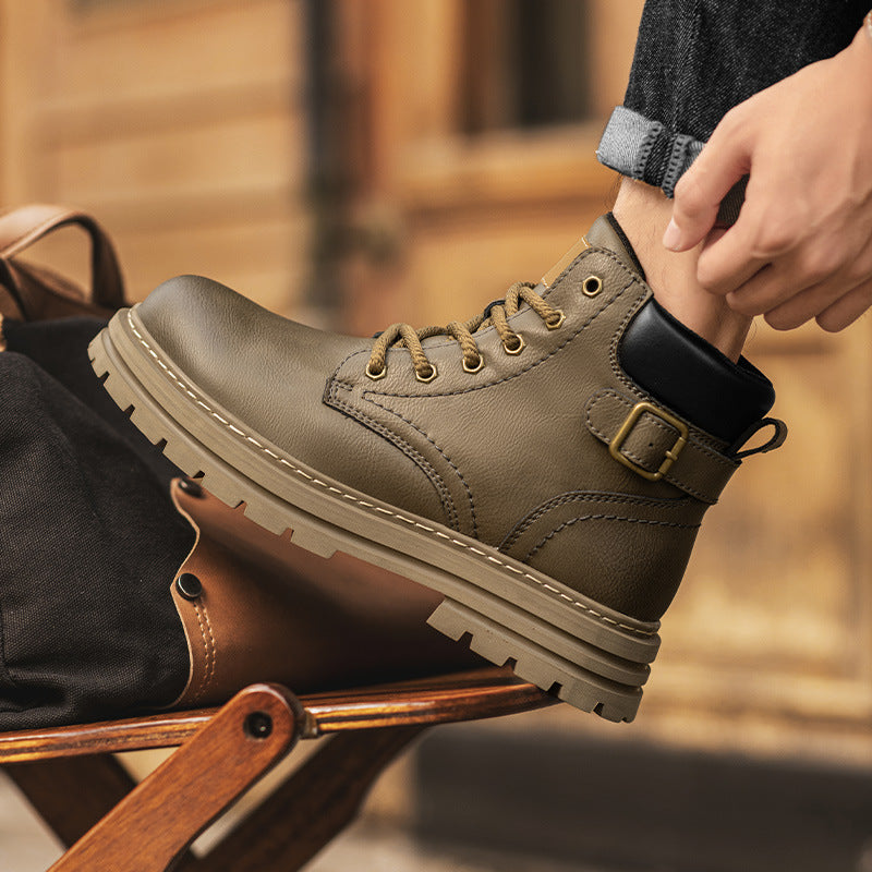 Men’s British-Style Leather Martin Boots