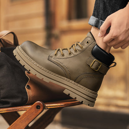 Men’s British-Style Leather Martin Boots