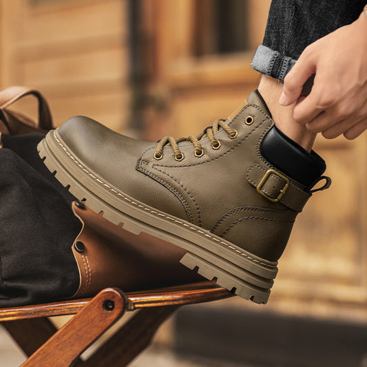 Men’s British-Style Leather Martin Boots