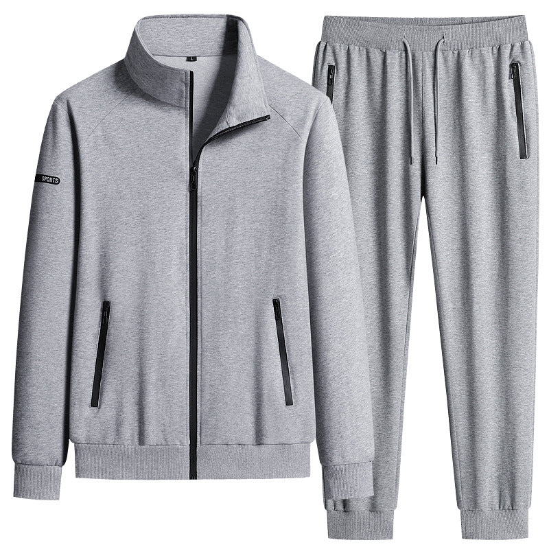 Men’s Stand Collar Cotton Sports Set