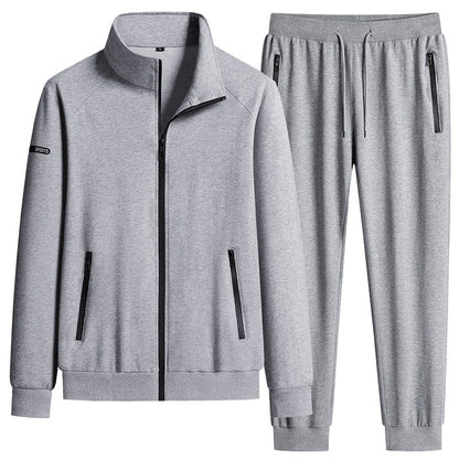 Men’s Stand Collar Cotton Sports Set