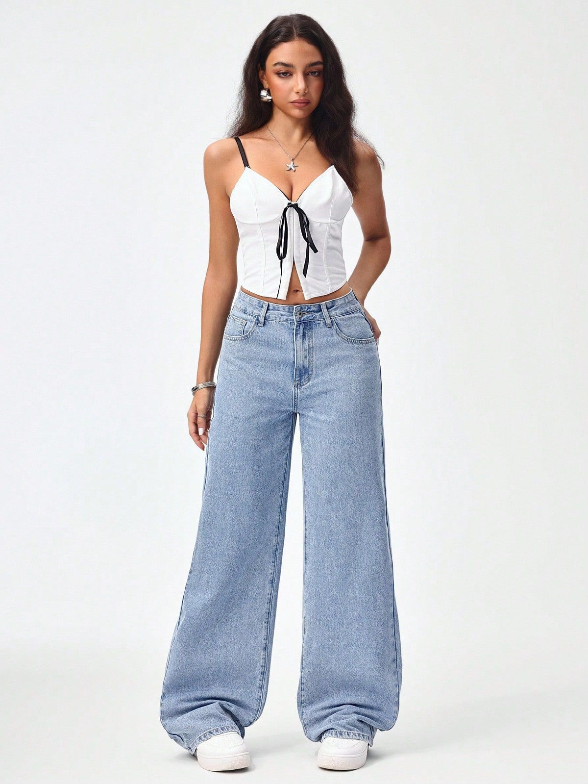 Women’s High-Waisted Black Wide-Leg Jeans