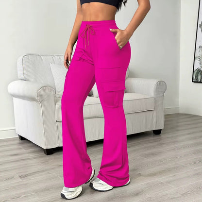 Women’s High-Waisted Drawstring Wide-Leg Work Pants